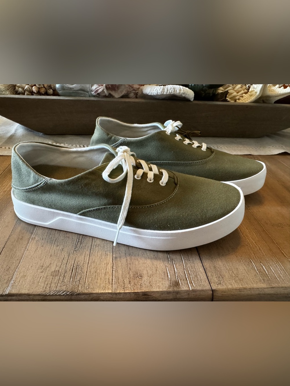 OluKai Tradewinds Everyday Lace-Up Sneakers Desert Moss Green, NWT Men’s Size 12 - Picture 7 of 13